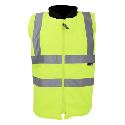 (M, Fluorescent Yellow) Warrior Mens Phoenix High Visibility Safety Bodywarmer Jacket