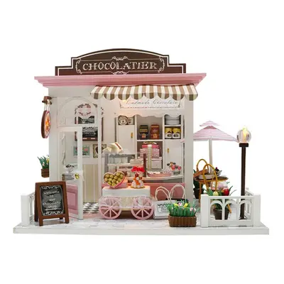 Doll House Kit DIY Miniature Wooden Handmade House Cake Shop Kids Craft Toys