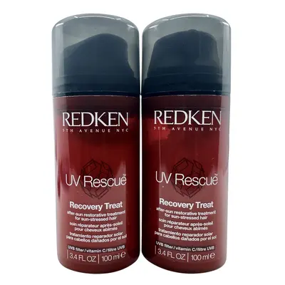 Redken UV Rescue Recovery Treat After Sun Restorative Treatment 3.4 OZ Set of