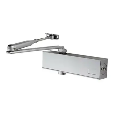 Medium Frequency Overhead Door Closer Variable Power Size 4 Silver