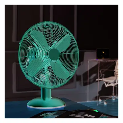 Daewoo 12" Pink Desk Fan Blade Tilltable Head Oscillating Speed Chrome