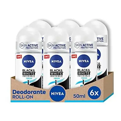 Nivea Invisible Black & White Fresh Roll-On Deodorant, x ml