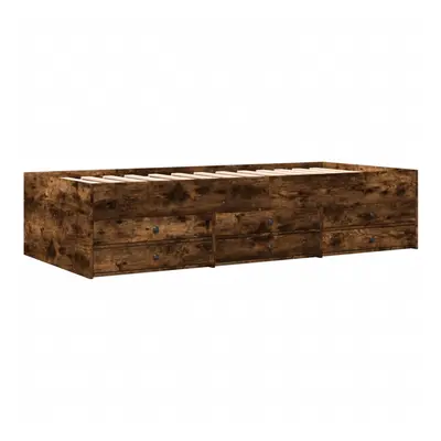 (smoked oak, x cm) vidaXL Daybed with Drawers Sofa Bed Guest Bed Black 100x200 cm Engineered Woo