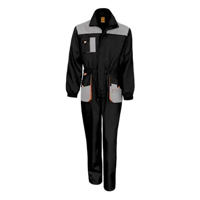 (3XL, Black / Grey / Orange) Result Unisex Work-Guard Lite Workwear Coverall (Breathable And Win