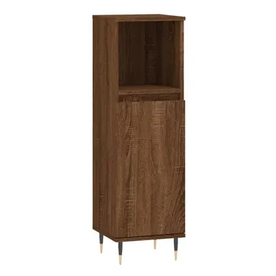 (brown oak) vidaXL Bathroom Cabinet Vanity Unit Highboard Cupboard White Engineered Wood