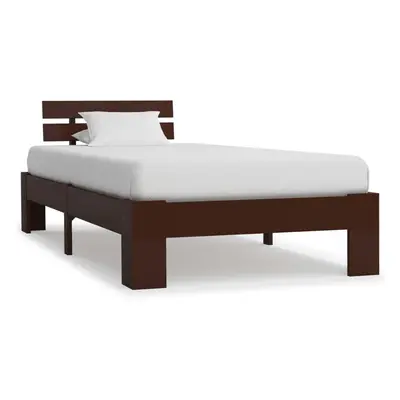 vidaXL Solid Pine Wood Bed Frame Dark Brown 90x200cm Single Bed Furniture