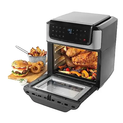 Salter EK5604 Digital Air Fryer ? 12L Mini Oven, Healthy Air Fry/Roast/Rotisserie/Toast/Bake, Ra