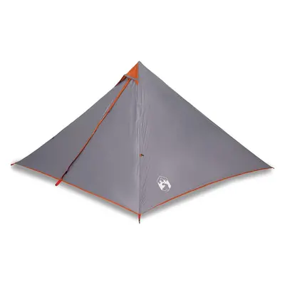 (Grey and orange) vidaXL Family Tent Tipi 7-Person Outdoor Lightweight Camping Tent Waterproof