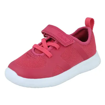 (Pink, UK 6.5 Infant) Childrens Unisex Clarks Casual Trainers Ath Flux T