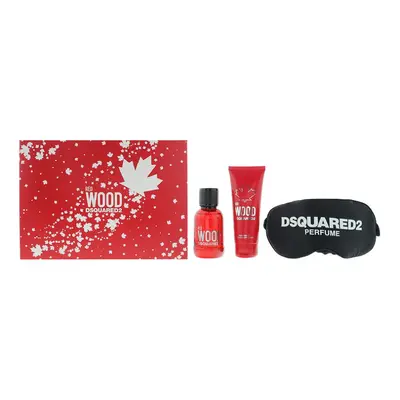 Dsquared2 Red Wood Gift Set: 50ml EDT Spray + Shower Gel 50ml + Night Mask