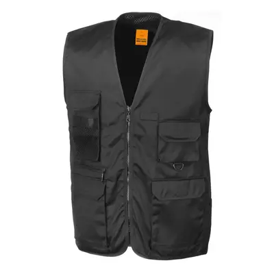 (L, Black) WORK-GUARD by Result Mens Safari Waistcoat