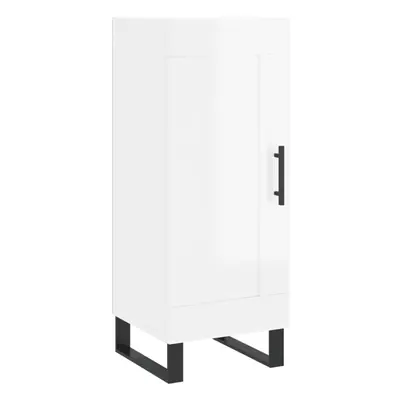 (high gloss white) vidaXL Sideboard Storage Cabinet Cupboard Side Cabinet Black Engineered Wood