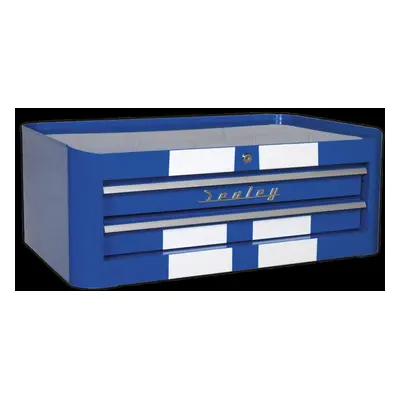 Mid-Box Drawer Retro Style - Blue with White Stripes