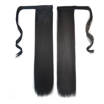 () Long Straight Ponytail Women's Synthetic Hair Chocolate Brown Hair Extensions