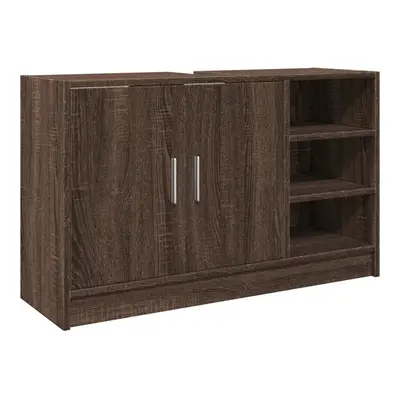 vidaXL Sink Cabinet Vanity Unit Storage Cupboard Brown Oak Engineered Wood