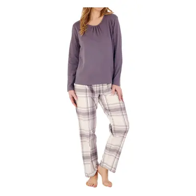 (Grey, 20/22) Slenderella PJ88221 Women's Check Cotton Pyjama Set