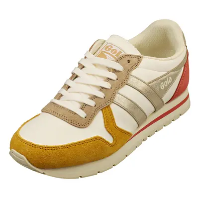 (5) Gola Daytona Quadrant Womens Fashion Trainers in Off White Sun