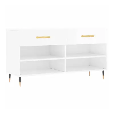 (high gloss white) vidaXL Shoe Bench Shoe Shelf Hallway Shoe Storage Cabinet Engineered Wood