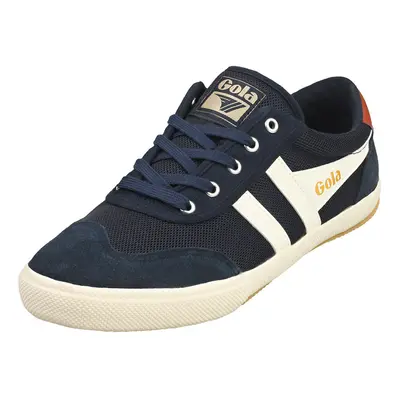 (7) Gola Badminton Mesh Mens Casual Trainers in Navy Off White