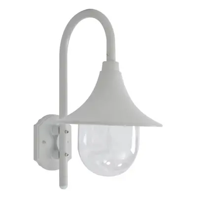 vidaXL Garden Wall Lamp E27 42cm Aluminium White Outdoor Lighting Fixture