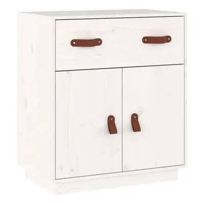 (White) vidaXL Solid Wood Pine Sideboard Wooden Cabinet Home Organiser Multi Colours