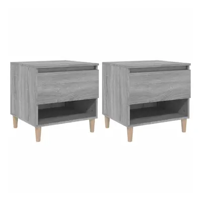 (grey sonoma, pcs) vidaXL 1/2x Bedside Table Engineered Wood Bed Cabinet End Table Multi Colours