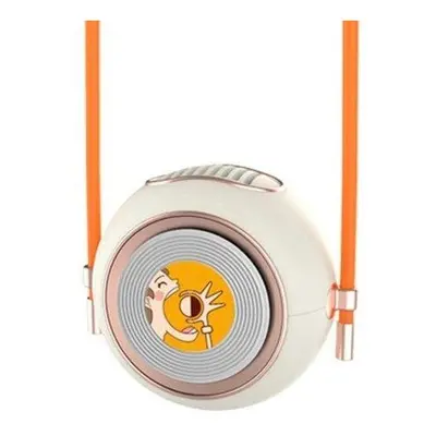 (Pearl White) 5W USB Chargable Neck Fan Two Speeds Hands-free Eco-friendly Portable Mini Wearabl