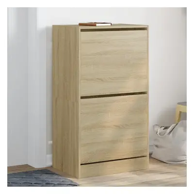 vidaXL Shoe Cabinet with Flip-Drawers Sonoma Oak 60x42x108 cm