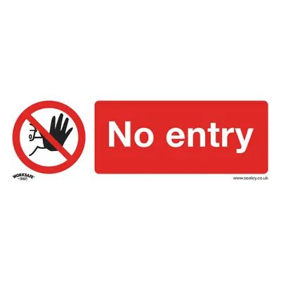 10x NO ENTRY Health & Safety Sign - Self Adhesive x 100mm Warning Sticker