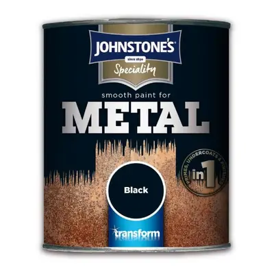 Johnstone's Smooth Paint for Metal Black, 750ml