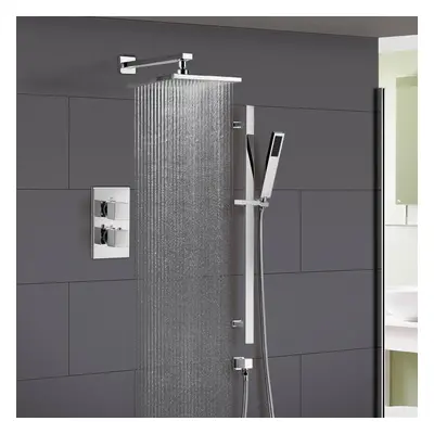 Temelis Dial Way Square Set - Shower Head & Rail Handset