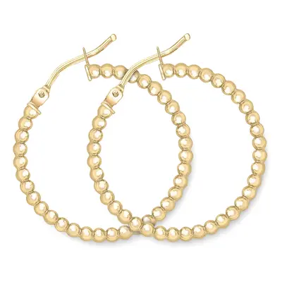 Jewelco London 9ct Gold Beaded Hoop Earrings - ERNR02963