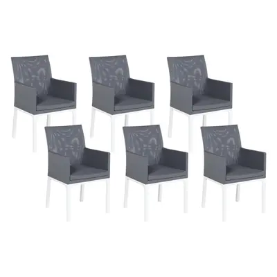 Set of Garden Chairs BACOLI Fabric Dark Grey