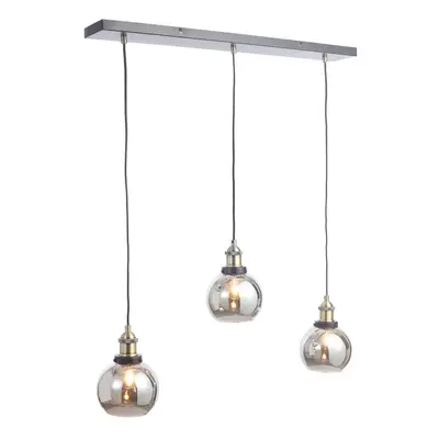 Litecraft Ceiling Pendant Bar Light With Smoke Tint Shades - Bronze Clearance