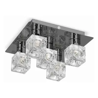 Modern Black Chrome Ice Cube Way Flush Ceiling Spotlight - Complete 3w G9 LED Light Bulbs [3000K