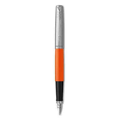 Parker Jotter Originals Fountain Pen, Classic Orange Finish, Medium Nib, Blue & Black Ink