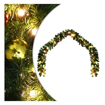 (10 m) vidaXL Christmas Garland Decorated with Baubles and LED Lights Multi Sizes