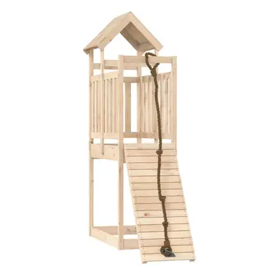 (solid pinewood) vidaXL Playhouse with Climbing Wall Impregnated Wood Pine Kids Climbing Frame