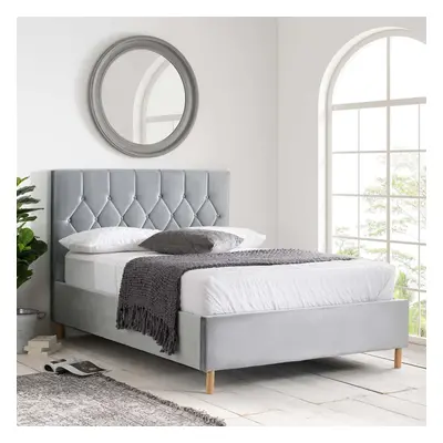 Grey King Size Bed Frame Birlea Loxley 150cm Kingsize 5FT Fabric Bedstead