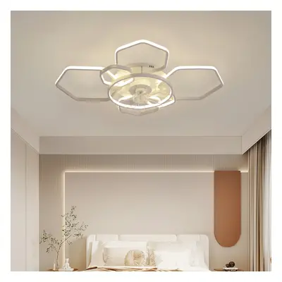 (White) Geometrical Ceiling Mount LED Fan Light