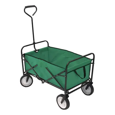 Oypla Green Heavy Duty Foldable Garden Festival Trolley Folding Cart Wagon Truck Wheelbarrow