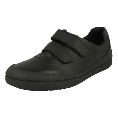 (UK 7.5 Infant, Black) Boys Clarks Smart School Shoes Rock Play - E Fit