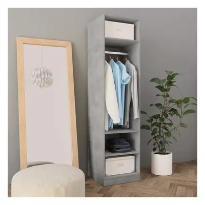 vidaXL Wardrobe Concrete Grey 50x50x200cm Chipboard Clothing Storage Cabinet