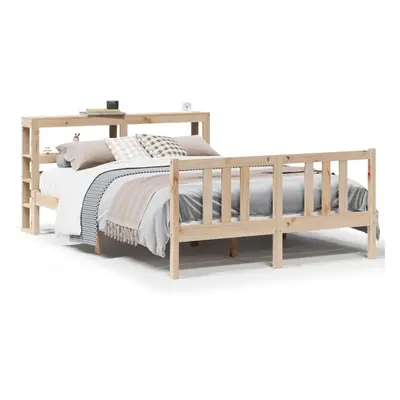 vidaXL Bed Frame with Headboard Bed Base 150x200 cm King Size Solid Wood Pine