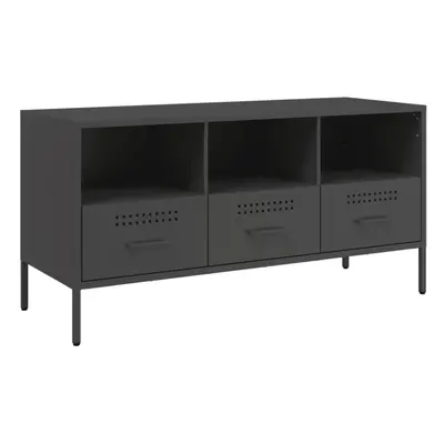 (black) vidaXL TV Cabinet TV Stand TV Unit Hifi Media Cabinet White Cold-rolled Steel