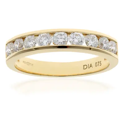 (L) Jewelco London 18ct Diamond Yellow Gold Channel Set Half Eternity Ring, IJ/I Certified Diamo