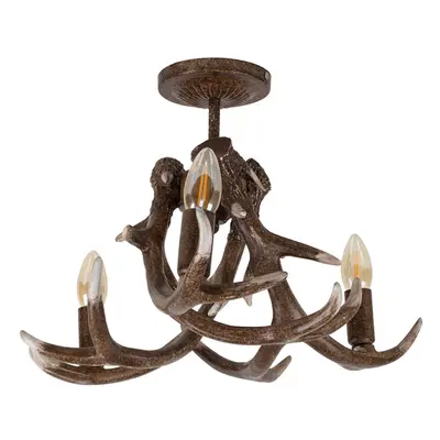 Caribou Antler Way Brown Ceiling Bar Light