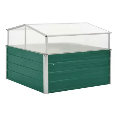 vidaXL Greenhouse Galvanised Steel Green 100x100x77cm Greenhouse Planters