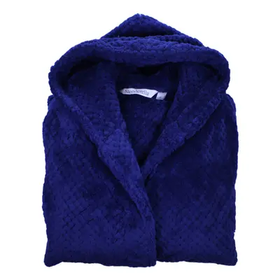 (Navy, Extra Large - UK 20/22) Slenderella Ladies Waffle Fleece Hooded Wrap Dressing Gown