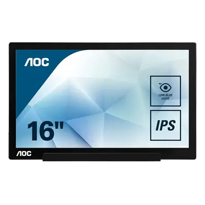 AOC I1601FWUX 15.6" USB-C powered portable monitor, extremely slim, Full HD 1920x1080 IPS, Smart